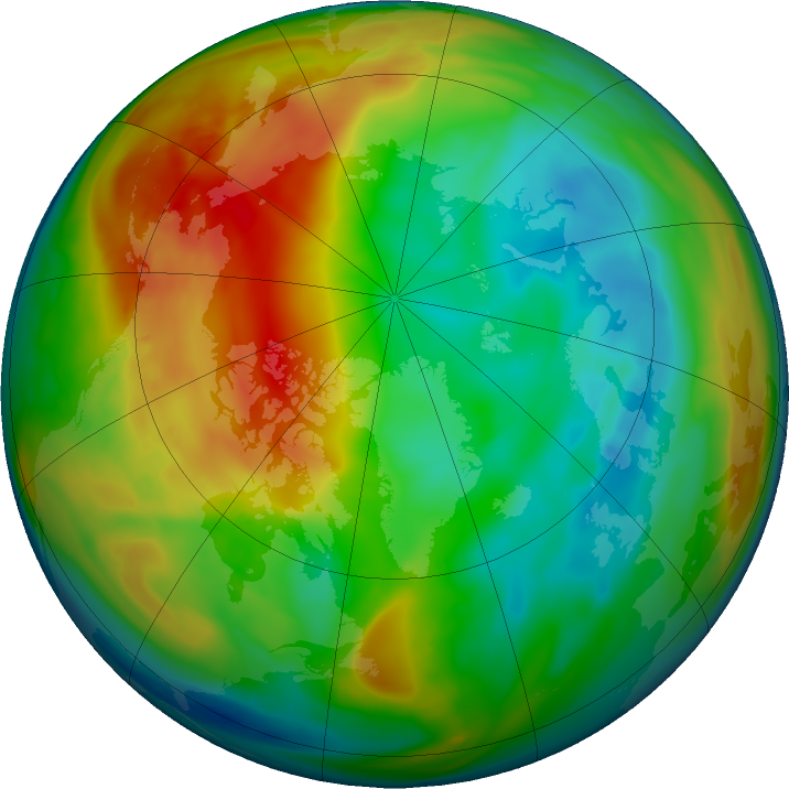 Arctic ozone map for 30 December 2019